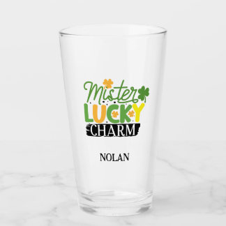 St. Patrick's Day De heer Lucky Charm Green Irish  Glas