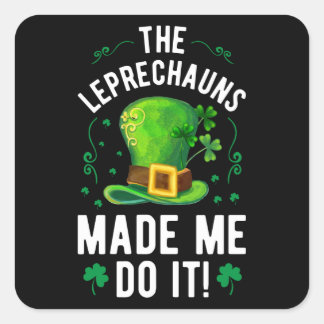 St. Patrick's Day De Leprechauns deden het Vierkante Sticker