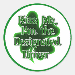 St. Patrick's Day Designated Driver Ronde Sticker