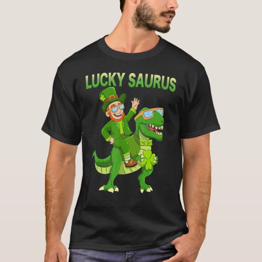 St Patricks Day Dinosaur Happy St Pat Trex Boys Gi T-shirt (Voorkant)