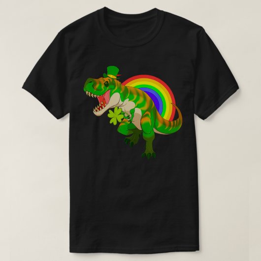 St Patricks Day Dinosaur Irish TRex Kinder T-shirt (Design voorkant)