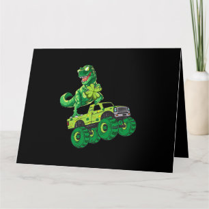 St Patricks Day Dinosaur Monster Truck Shamrock Bo Kaart