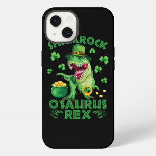 St. Patricks Day Dinosaur Shamrocks Munten en Gelu iPhone 13 Hoesje