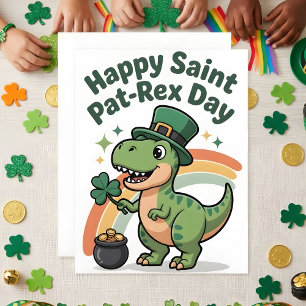 St. Patrick's Day Dinosaurië Kaart voor Kinderen