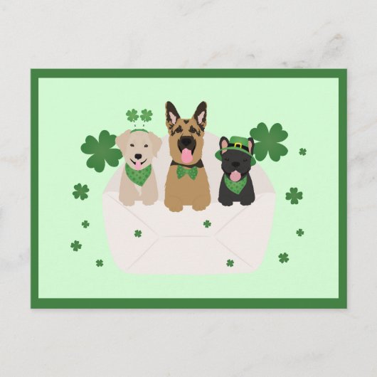 St Patricks Day Dog Mail Briefkaart (Voorkant)