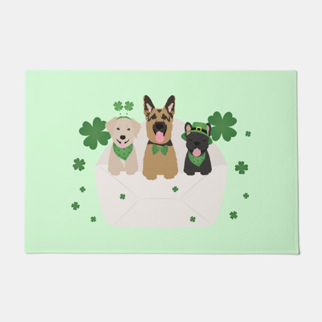 St Patricks Day Dog Mail Deurmat (Voorkant)
