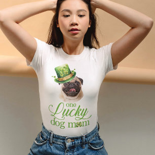 St Patrick's Day Dog met Pet Moeder Custom Foto T-shirt