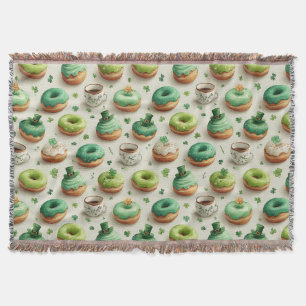 St. Patrick's Day Donuts & Coffee Watercolor Deken