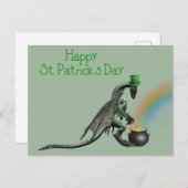 St. Patrick's Day Dragon Pot of Gold Briefkaart (Voorkant / Achterkant)