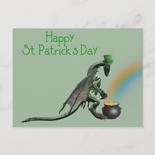 St. Patrick's Day Dragon Pot of Gold Briefkaart (Voorkant)