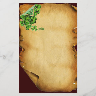 ST. PATRICK'S DAY /Drieblad op bruin perkament Briefpapier