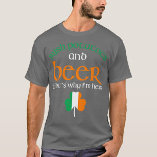 St Patricks Day Drink beer Funny Irish Potates T-shirt