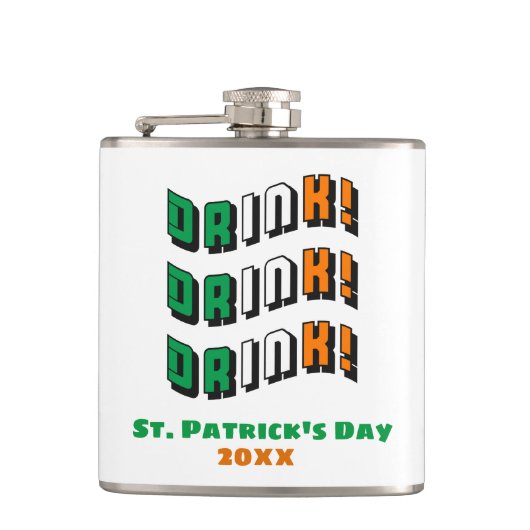 St Patricks Day Drink Irish Funny Cute Drink Heupfles (Voorkant)