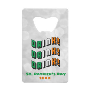 St. Patrick's Day Drink Irish Funny Cute Kredietkaart Flessenopener