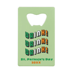 St. Patrick's Day Drink Irish Funny Cute Kredietkaart Flessenopener