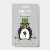 St. Patrick's Day Drink Pass Badge (Achterkant)