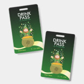 St. Patrick's Day Drink Pass Badge (Voor- en achterkant)