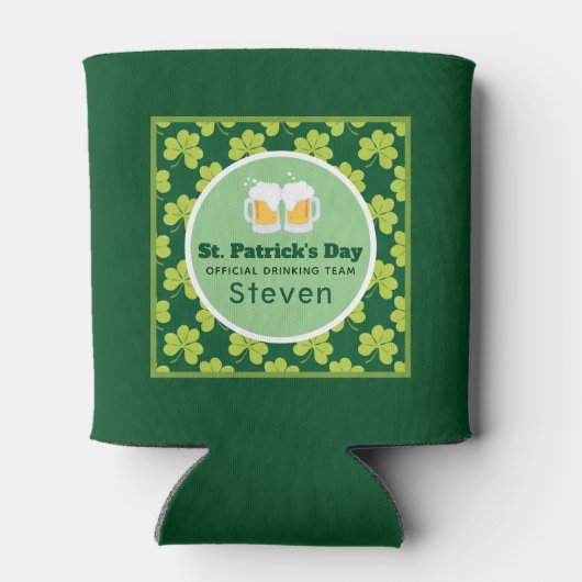 St. Patrick's Day Drink Team Clover Pattern Blikjeskoeler (Achterkant)