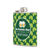 St. Patrick's Day Drink Team Clover Pattern Heupfles (Links)