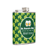 St. Patrick's Day Drink Team Clover Pattern Heupfles (Rechts)