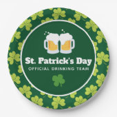 St. Patrick's Day Drink Team Clover Pattern Papieren Bordje (Voorkant)