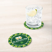 St. Patrick's Day Drink Team Clover Pattern Ronde Kartonnen Onderzetter (Insitu)