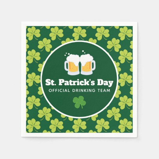 St. Patrick's Day Drink Team Clover Pattern Servet (Voorkant)