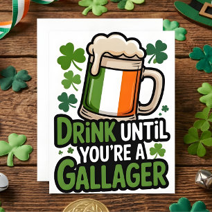 St. Patrick's Day Drinkhumor Kaart