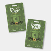 St. Patrick's Day Drinkpas Badge (Voor- en achterkant)