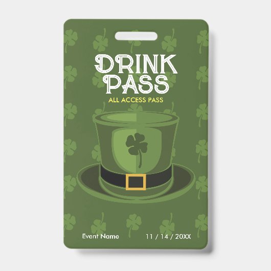 St. Patrick's Day Drinkpas Badge (Voorzijde)