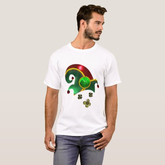 ST: PATRICK'S 'DAY ELF PET MET SHAMROCKS T-SHIRT (Voorkant volledig)