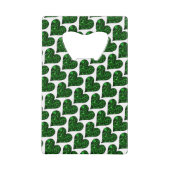 St. Patrick's Day Emerald Heart Kredietkaart Flessenopener (Voorkant)