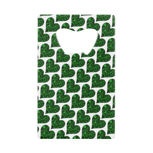 St. Patrick's Day Emerald Heart Kredietkaart Flessenopener (Voorkant)