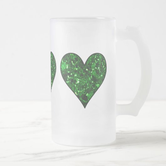 St. Patrick's Day Emerald Heart Matglas Bierpul (Rechts)