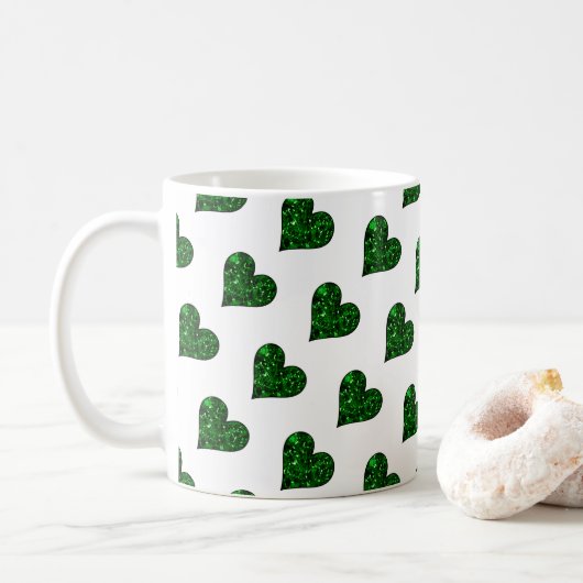 St. Patrick's Day Emerald Heart Mug (Avec donut)