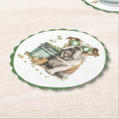 St. Patrick's Day Engelse buldog Kartonnen Onderzetters (Gekanteld)