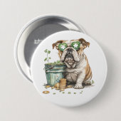 St. Patrick's Day Engelse buldog Ronde Button 7,6 Cm (Voorkant /achterkant)