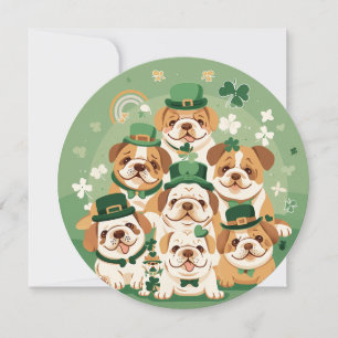 St. Patrick's Day Engelse Bulldogs Feestdagenkaart