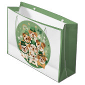 St. Patrick's Day Engelse Bulldogs Groot Cadeauzakje (Voorkant Gekanteld)