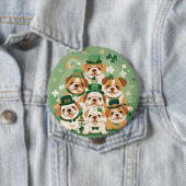 St. Patrick's Day Engelse Bulldogs Ronde Button 4,0 Cm (In situ)