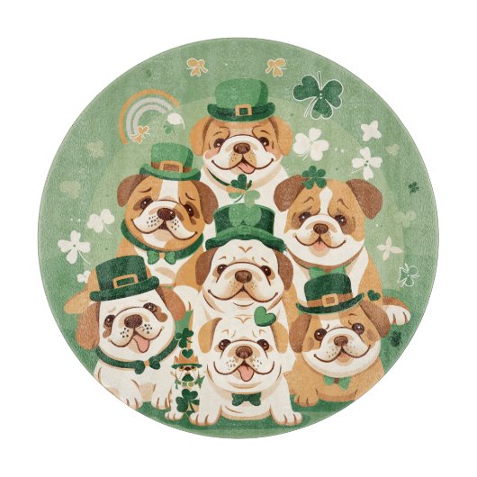 St. Patrick's Day Engelse Bulldogs Snijplank (Voorkant)