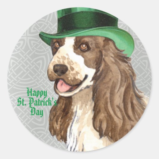 St. Patrick's Day English Cocker Ronde Sticker (Voorkant)