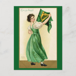 St. Patrick's Day Erin Go Bragh  Dame Briefkaart
