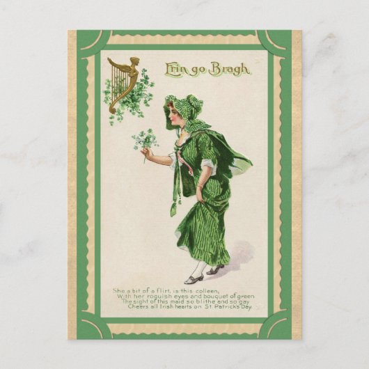  St Patricks Day Erin Go Bragh Irish Poem Briefkaart (Voorkant)