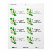 St. Patrick's Day Étiquettes Vin de Clover (Feuille entière)