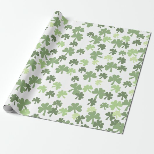 st patricks day face maskers geluk geluksklaver cadeaupapier (Uitgerold)