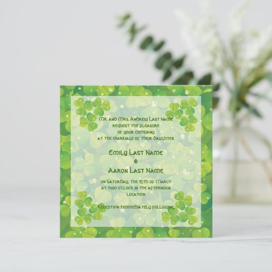 St. Patrick's Day faire-part de mariage irlandaise (Debout devant)