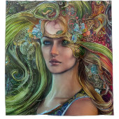 St. Patrick's Day Fantasy Woman Douchegordijn (Voorkant)