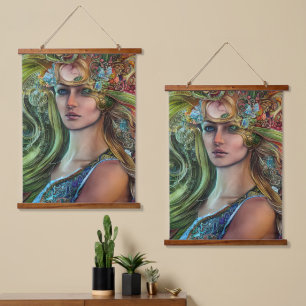 St. Patrick's Day Fantasy Woman Hangend Wandkleed