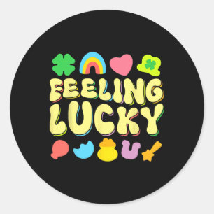 St Patricks Day Feeling Lucky Charm Ierse Shamrock Ronde Sticker